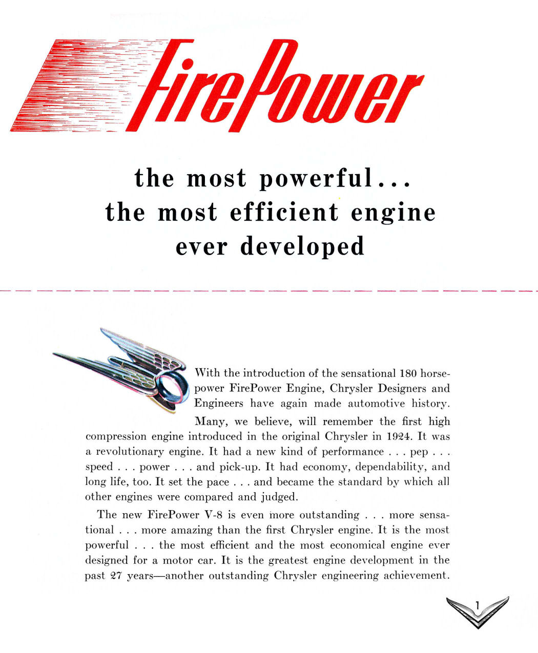 1951 Chrysler Firepower Engine Folder Page 22